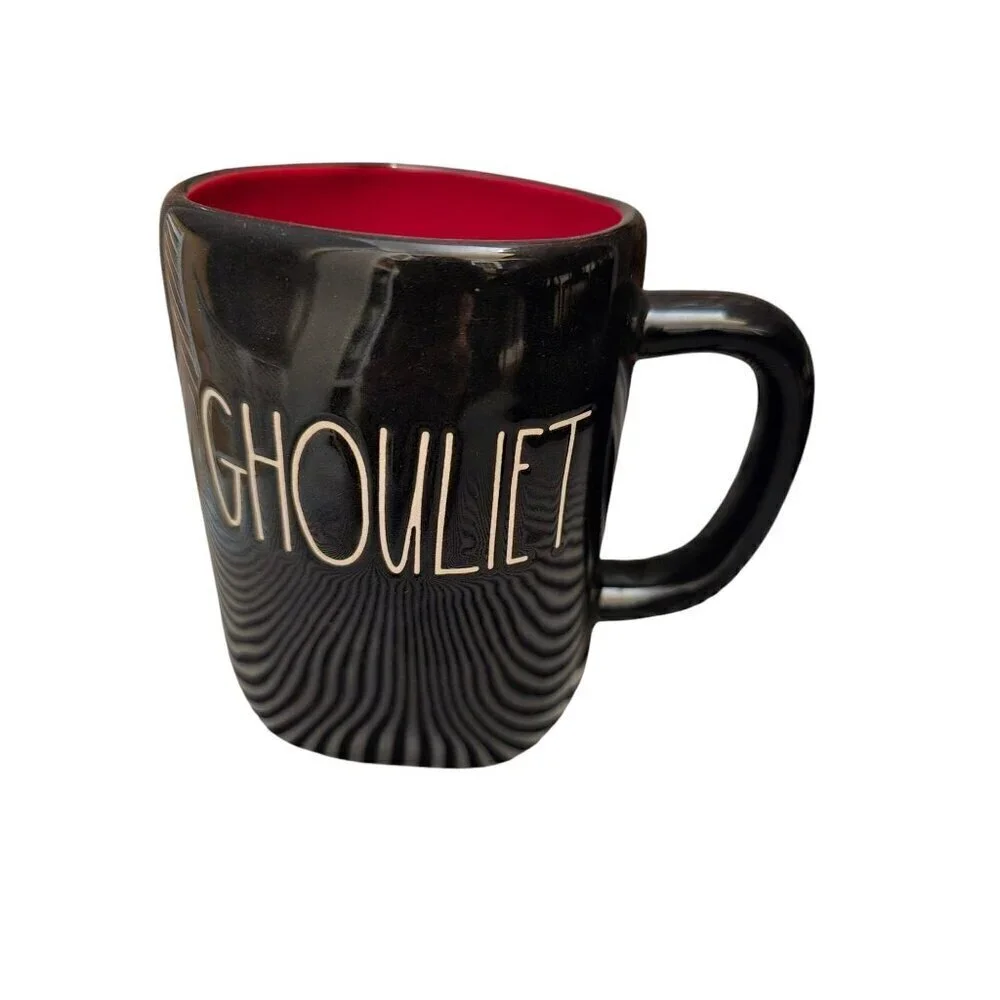 Rae Dunn Halloween Ghoulette Black Red Coffee Mug